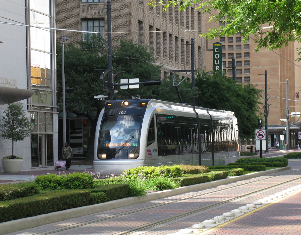 tram in downtown houston